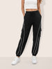 Women's Black Loose Fit Solid Casual Joggers