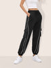 Women's Black Loose Fit Solid Casual Joggers