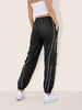 Women's Black Loose Fit Solid Casual Joggers