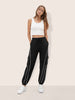 Women's Black Loose Fit Solid Casual Joggers