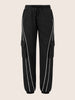 Women's Black Loose Fit Solid Casual Joggers