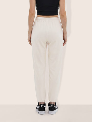 Women's Cream Flare Fit Solid Casual Joggers
