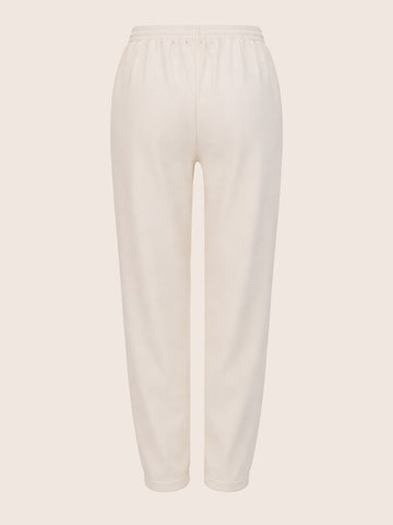 Women's Cream Flare Fit Solid Casual Joggers