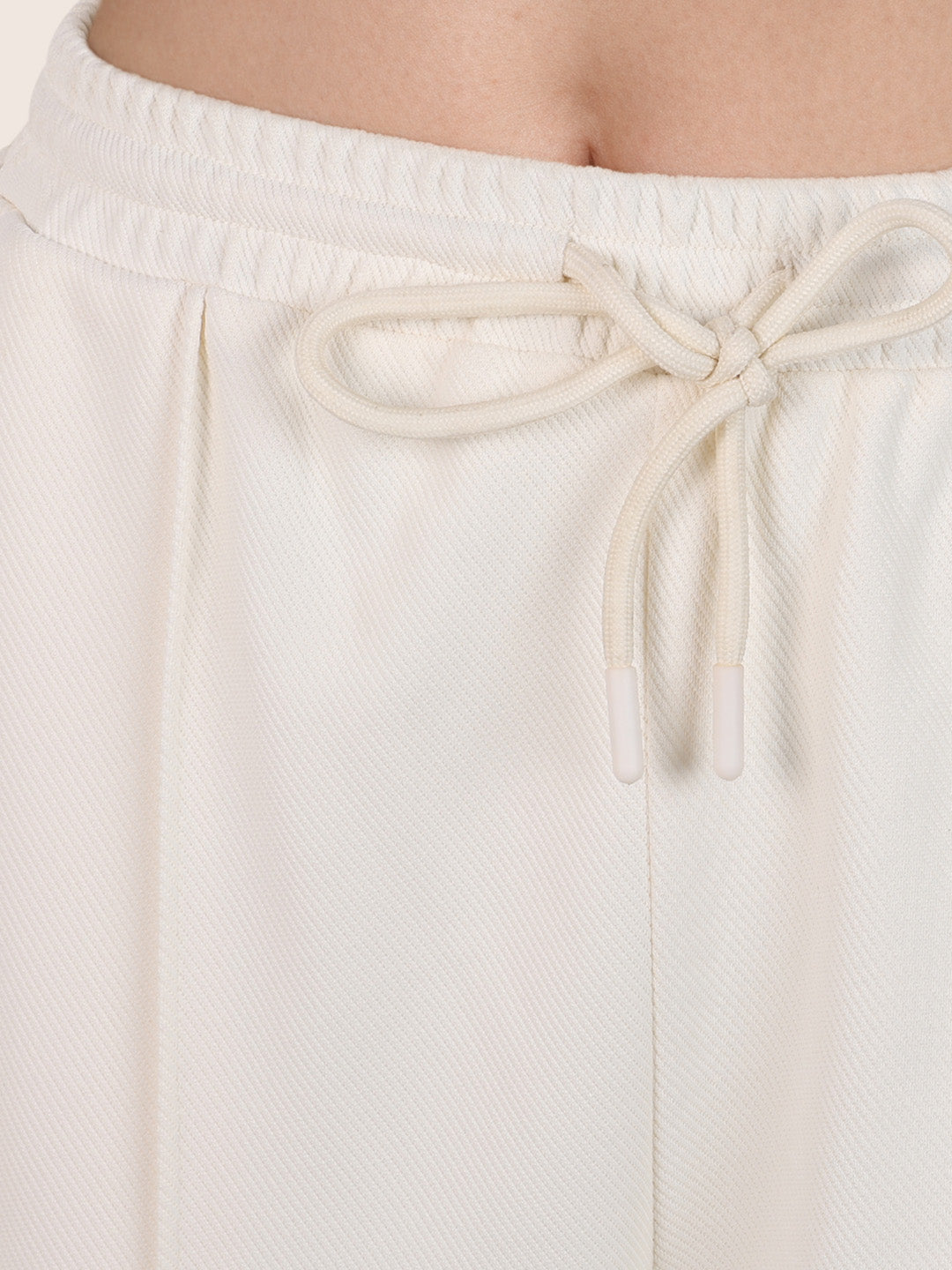Women's Cream Flare Fit Solid Casual Joggers