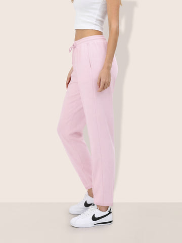 Women's Pink Flare Fit Solid Casual Joggers