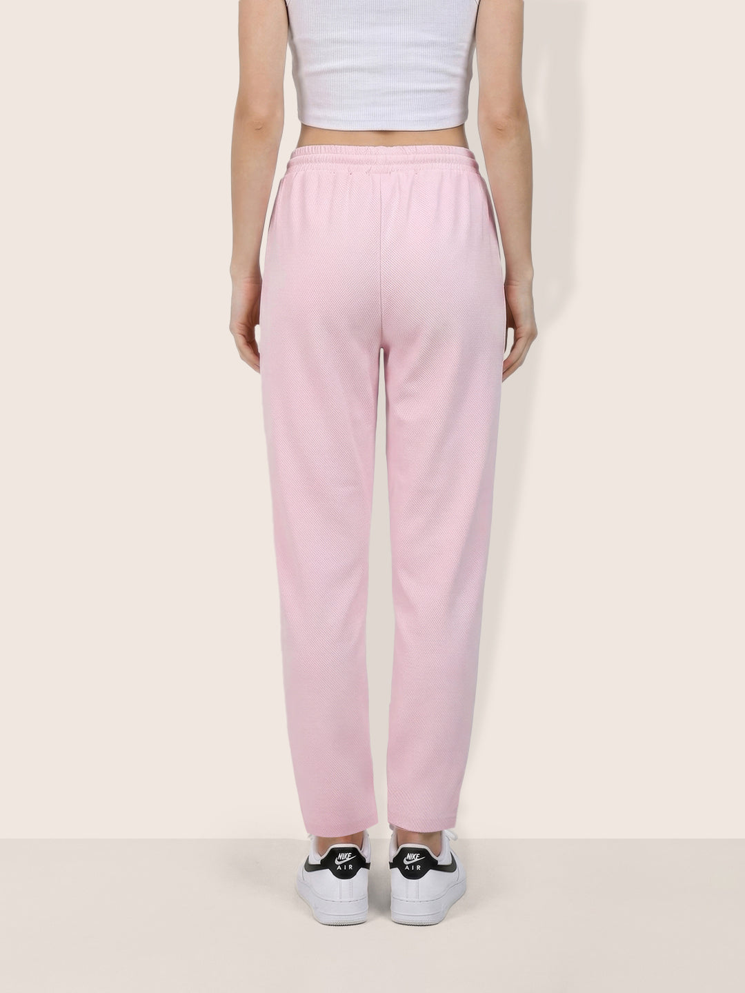 Women's Pink Flare Fit Solid Casual Joggers
