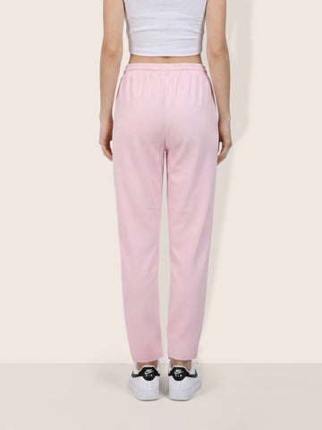 Women's Pink Flare Fit Solid Casual Joggers