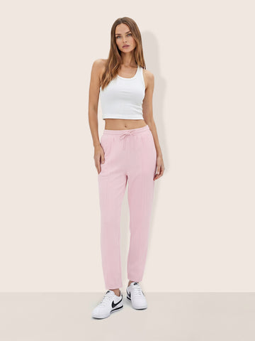 Women's Pink Flare Fit Solid Casual Joggers