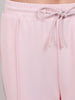 Women's Pink Flare Fit Solid Casual Joggers