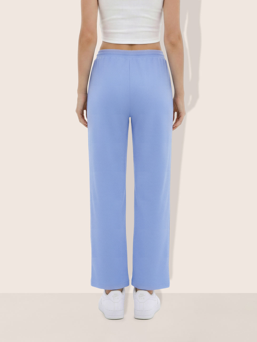 Women's Blue Flare Fit Solid Casual Joggers