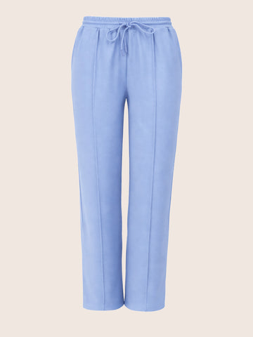 Women's Blue Flare Fit Solid Casual Joggers