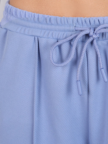 Women's Blue Flare Fit Solid Casual Joggers