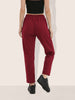 Women's Maroon Flare Fit Solid Casual Joggers