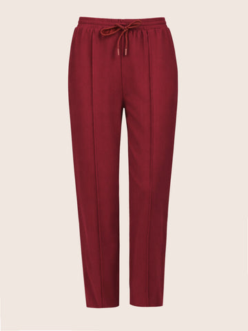 Women's Maroon Flare Fit Solid Casual Joggers