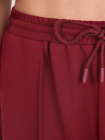 Women's Maroon Flare Fit Solid Casual Joggers