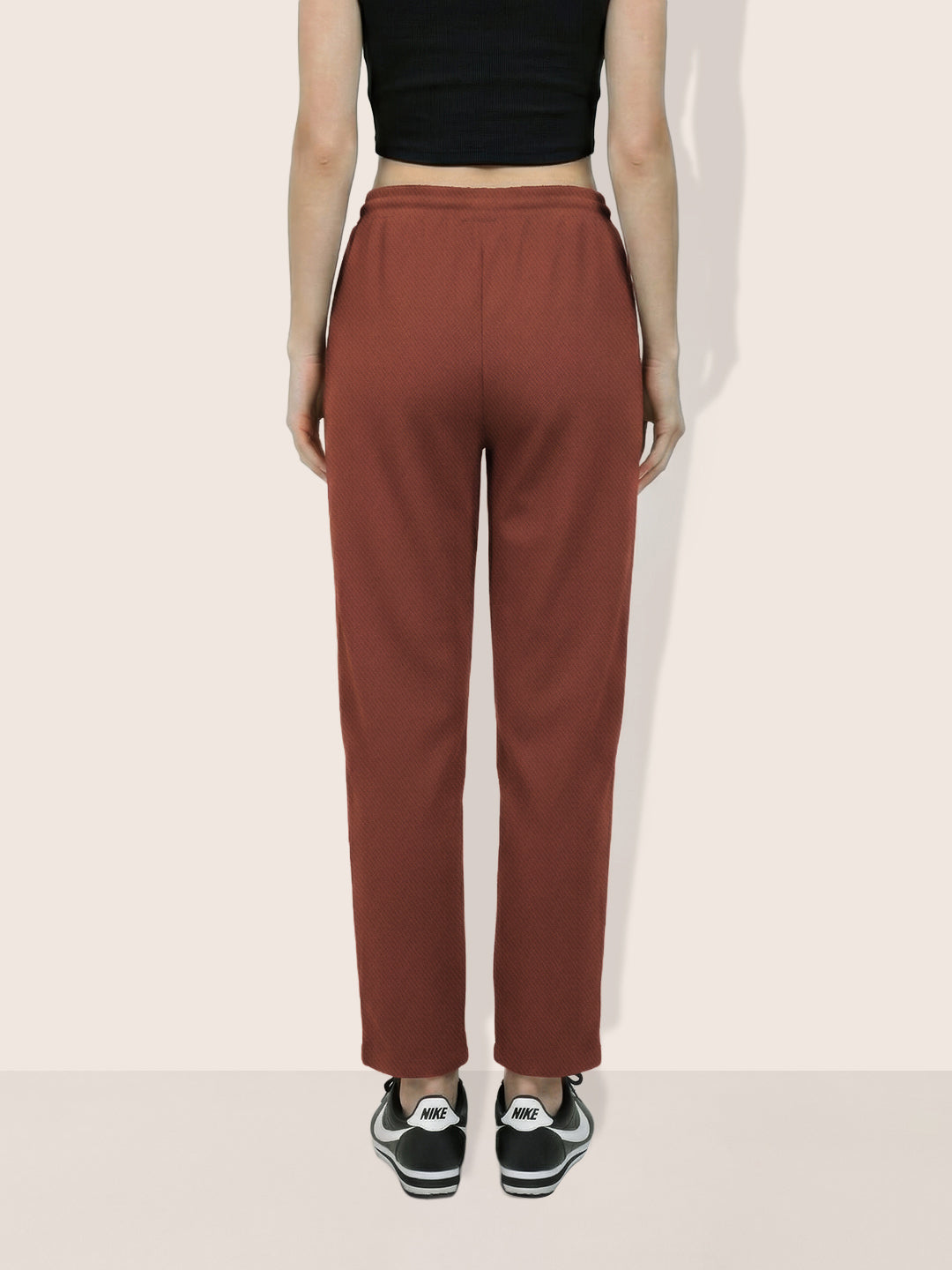 Women's Brown Flare Fit Solid Casual Joggers