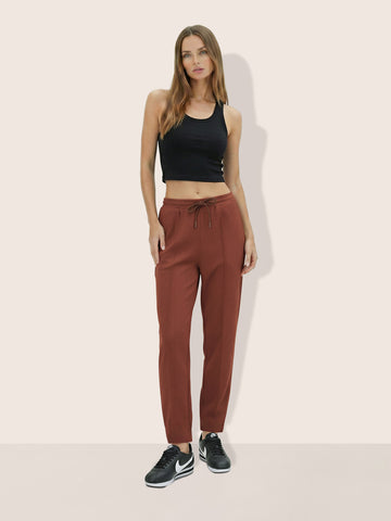 Women's Brown Flare Fit Solid Casual Joggers