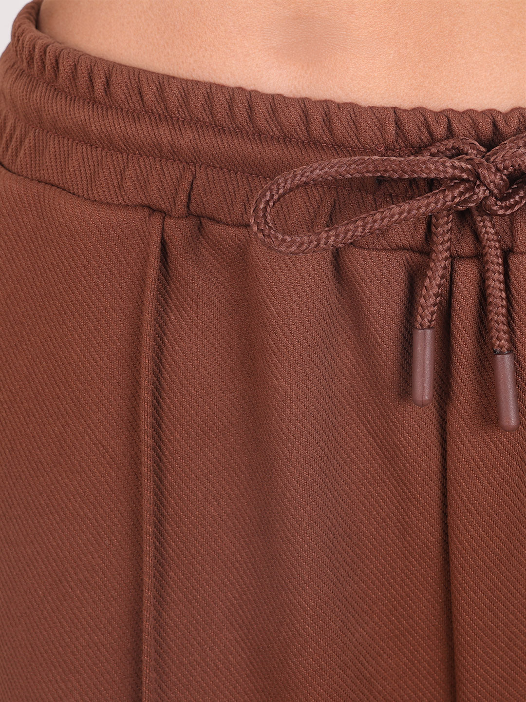Women's Brown Flare Fit Solid Casual Joggers