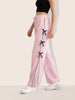 Women's Pink Flare Solid Casual Trousers