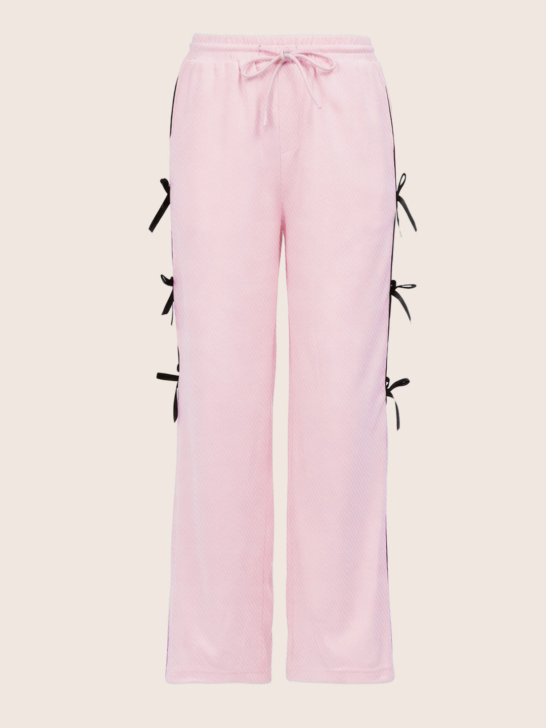 Women's Pink Flare Solid Casual Trousers