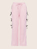 Women's Pink Flare Solid Casual Trousers
