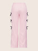 Women's Pink Flare Solid Casual Trousers