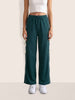 Women's Green Flare Solid Casual Trousers