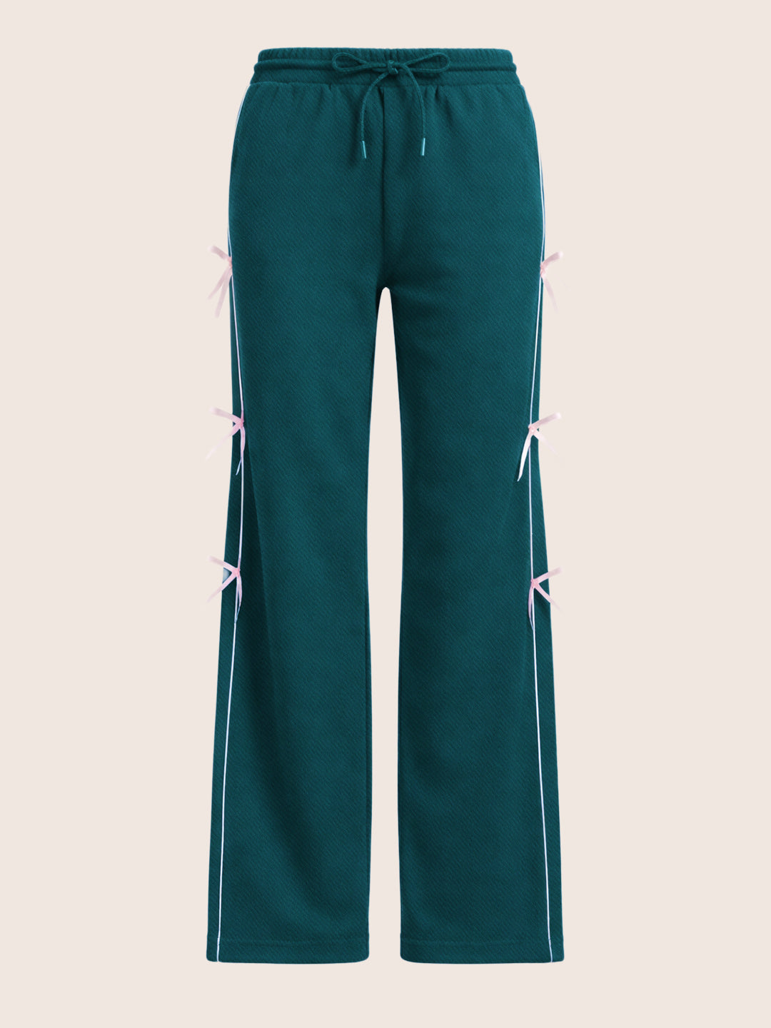 Women's Green Flare Solid Casual Trousers