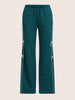 Women's Green Flare Solid Casual Trousers