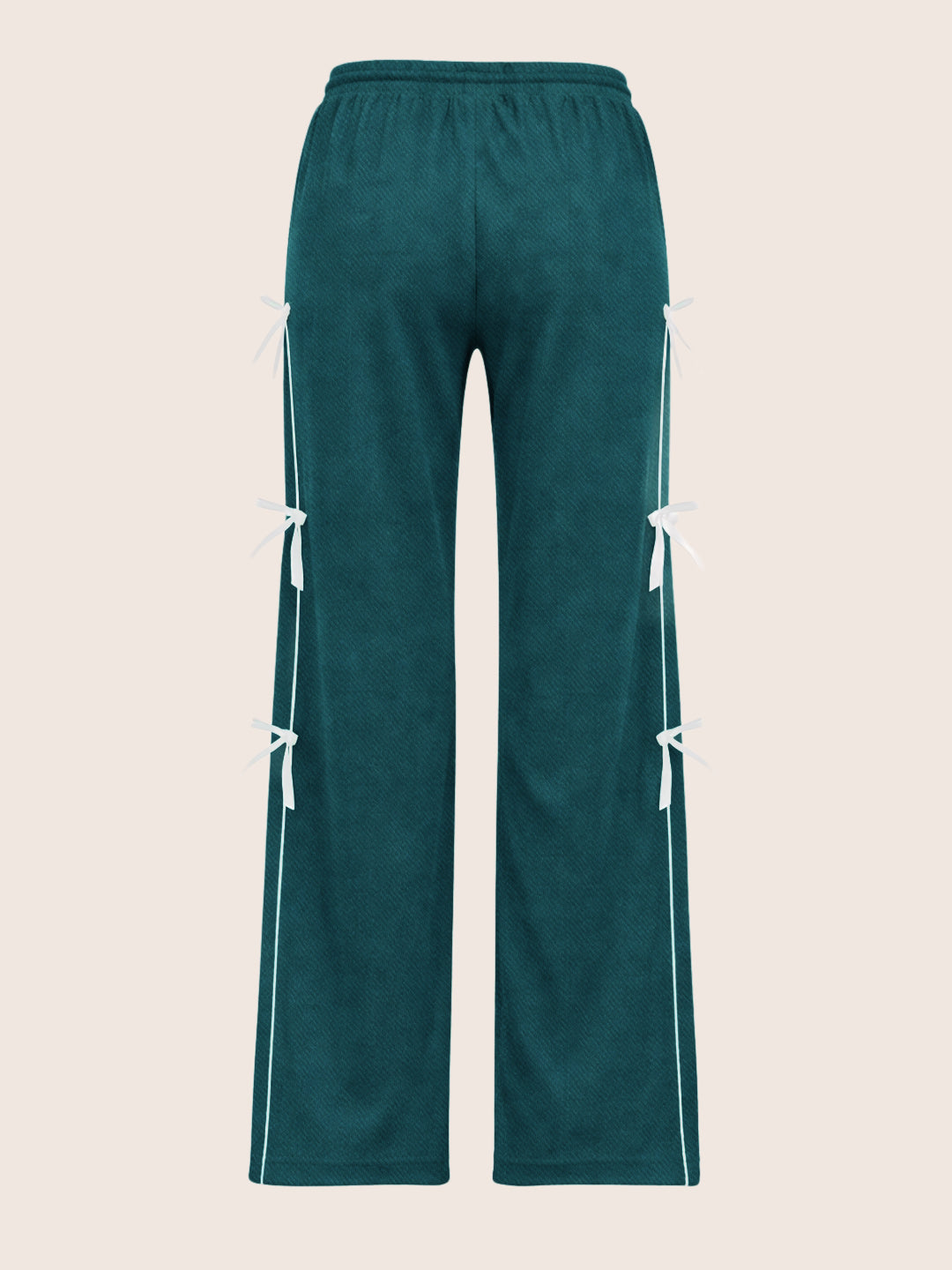Women's Green Flare Solid Casual Trousers