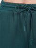 Women's Green Flare Solid Casual Trousers