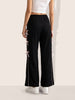 Women's Black Flare Solid Casual Trousers