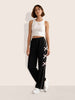Women's Black Flare Solid Casual Trousers