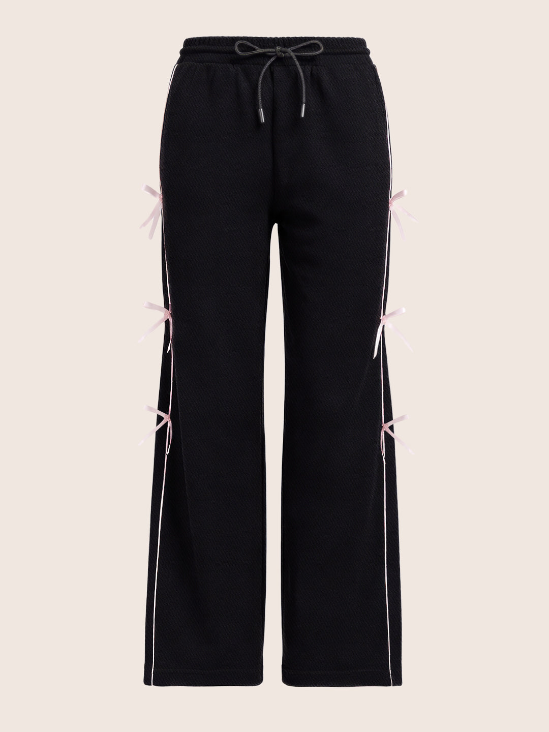 Women's Black Flare Solid Casual Trousers