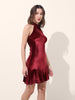 Women's Red Regular Fit Party Wear Solid Dress
