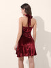 Women's Red Regular Fit Party Wear Solid Dress