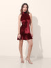 Women's Red Regular Fit Party Wear Solid Dress