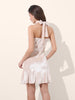 Women's Beige Regular Fit Party Wear Solid Dress