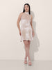 Women's Beige Regular Fit Party Wear Solid Dress