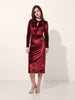 Women's Red Regular Fit Party Wear Solid Dress