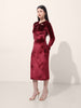 Women's Red Regular Fit Party Wear Solid Dress