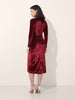 Women's Red Regular Fit Party Wear Solid Dress