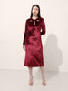 Women's Red Regular Fit Party Wear Solid Dress