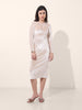 Women's Beige Regular Fit Party Wear Solid Dress