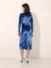 Women's Blue Regular Fit Party Wear Solid Dress