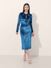 Women's Blue Regular Fit Party Wear Solid Dress