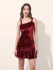 Women's Red Regular Fit Party Wear Solid Dress
