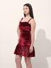 Women's Red Regular Fit Party Wear Solid Dress