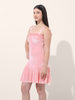 Women's Pink Regular Fit Party Wear Solid Dress