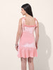 Women's Pink Regular Fit Party Wear Solid Dress